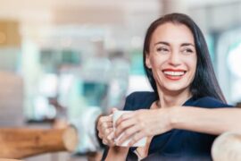 Woman drinking coffee